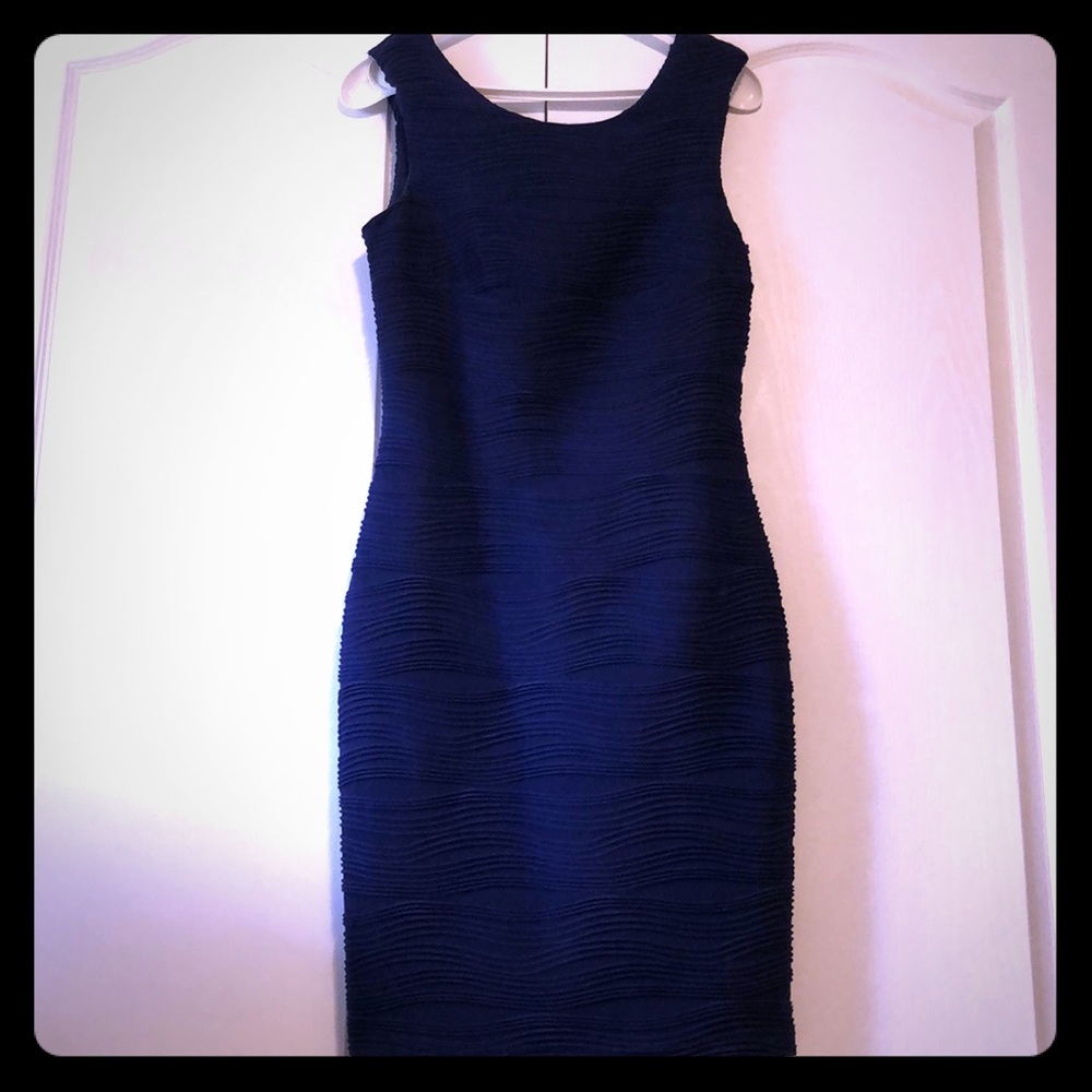 Navy blue fitted dress